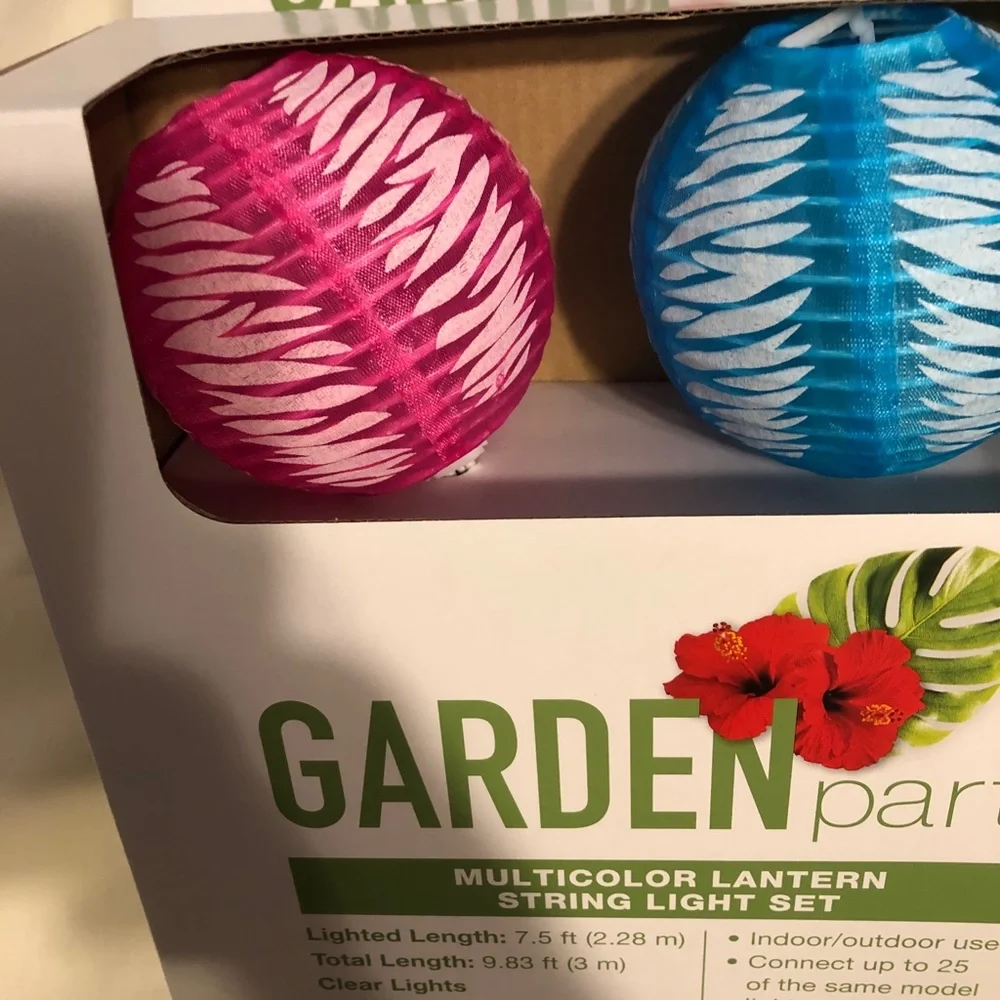 Garden party lantern multicolor lights lot of 2